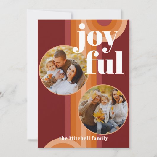 Custom Retro Abstract Waves Art Patroon Feestdagenkaart (Voorkant)