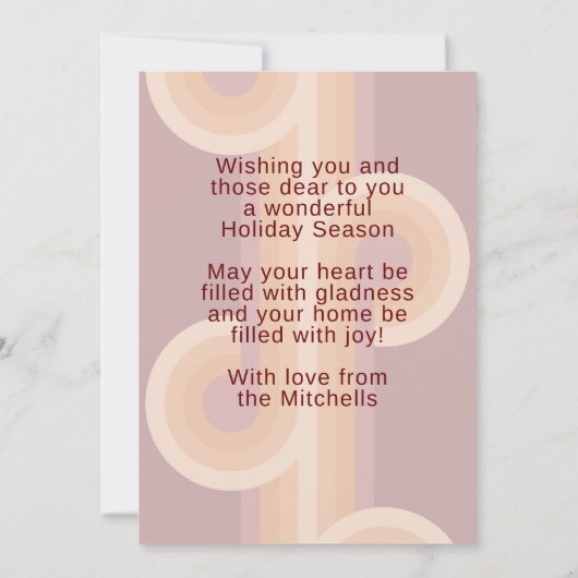 Custom Retro Abstract Waves Art Patroon Feestdagenkaart (Achterkant)