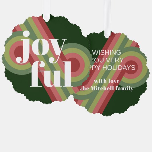 Custom Retro Abstract Waves Art Patroon Ornament Kaart (Voorkant / Achterkant)