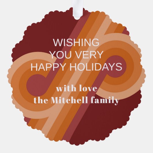 Custom Retro Abstract Waves Art Patroon Ornament Kaart (Achterkant)