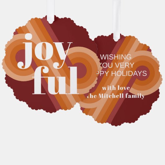 Custom Retro Abstract Waves Art Patroon Ornament Kaart (Voorkant / Achterkant)