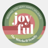 Custom Retro Abstract Waves Art Patroon Ronde Sticker (Voorkant)