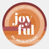 Custom Retro Abstract Waves Art Patroon Ronde Sticker (Voorkant)