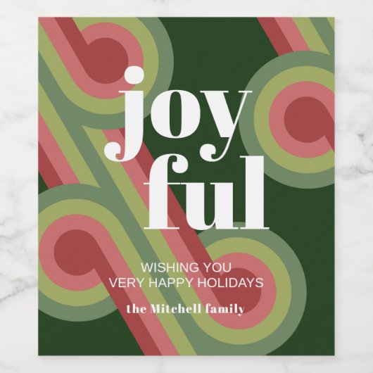 Custom Retro Abstract Waves Art Patroon Wijn Etiket (Enkel label)