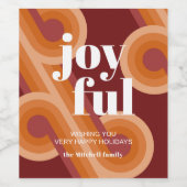 Custom Retro Abstract Waves Art Patroon Wijn Etiket (Enkel label)