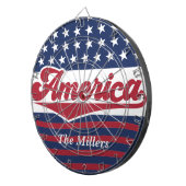 Custom Retro Amerika Vlag 4 juli Dartbord (Voorkant Rechts)