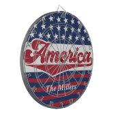 Custom Retro Amerika Vlag 4 juli Dartbord (Voorkant Links)