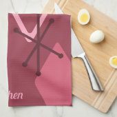 Custom Retro Atomic Diamonds Red Theedoek (Quarter Fold)