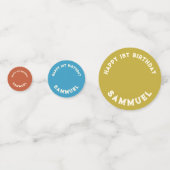 Custom retro  baby foto 1e verjaardag confetti (Achterkanten)