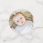 Custom retro  baby foto 1e verjaardag confetti (Kleine voorkant)