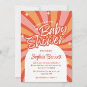 Custom Retro Baby shower Invitation Kaart (Voorkant)