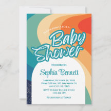 Custom Retro Baby shower Invitation