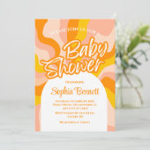 Custom Retro Baby shower Invitation Kaart (Staand voorkant)