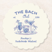 Custom Retro Bachelorette Party Decor Onderzetters (Voorkant)