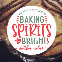 Custom Retro Baking Spirits Bright Vakantie bakken Ronde Sticker