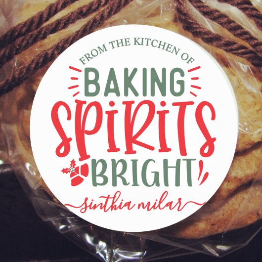 Custom Retro Baking Spirits Bright Vakantie bakken Ronde Sticker