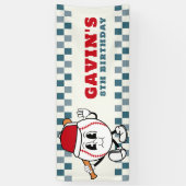 Custom Retro Baseball Verjaardagsfeest Vinyl Outdo Spandoek (Verticaal)