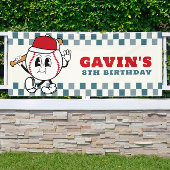 Custom Retro Baseball Verjaardagsfeest Vinyl Outdo Spandoek