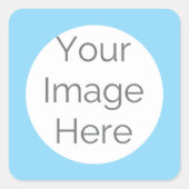 Custom Retro Blue Frame one Photo Square Sticker (Voorkant)