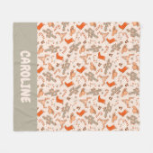 Custom Retro Boho Westerne Kerstwoestijn Cactus Fleece Deken (Voorkant (Horizontaal))