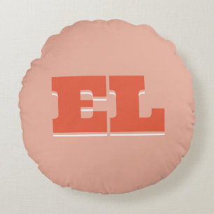 Custom Retro Bold College Dorm Monogram Rond Kussen