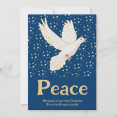 Custom Retro Christmas Peace Aquarel Duif Feestdagenkaart (Voorkant)