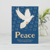 Custom Retro Christmas Peace Aquarel Duif Feestdagenkaart (Staand voorkant)