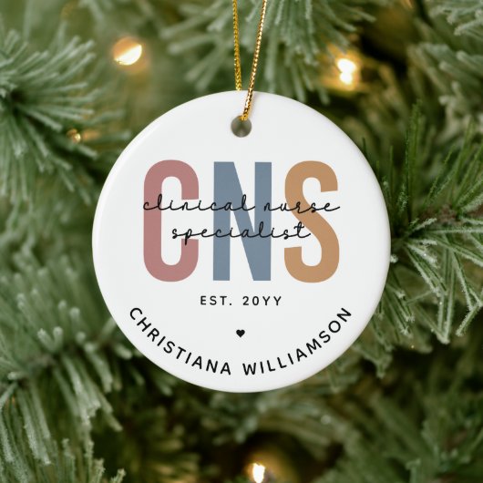 Custom Retro CNS Klinische Verpleegkundige Special Keramisch Ornament (Boom)