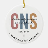 Custom Retro CNS Klinische Verpleegkundige Special Keramisch Ornament (Voorkant)