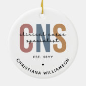 Custom Retro CNS Klinische Verpleegkundige Special Keramisch Ornament (Achterkant)