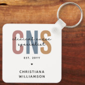 Custom Retro CNS Klinische Verpleegkundige Special Sleutelhanger (Achterkant)