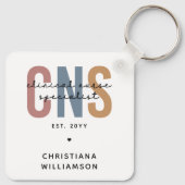 Custom Retro CNS Klinische Verpleegkundige Special Sleutelhanger (Achterkant)