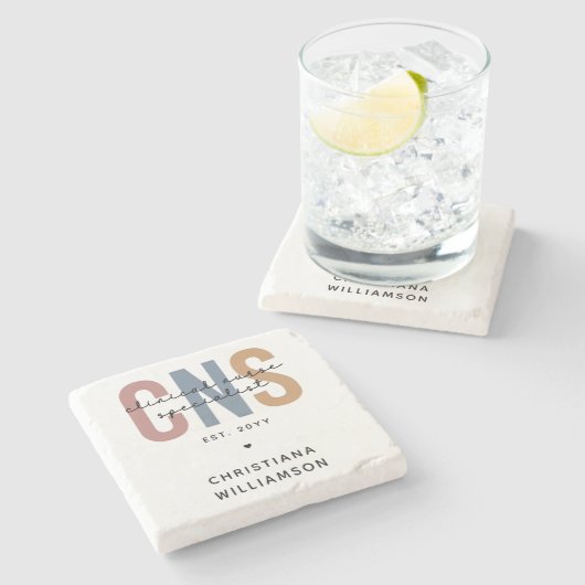 Custom Retro CNS Klinische Verpleegkundige Special Stenen Onderzetter (Zijkant)