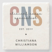 Custom Retro CNS Klinische Verpleegkundige Special Stenen Onderzetter (Voorkant)