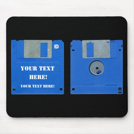 Custom Retro Computer Floppy Disk 3.5 Mousepad Muismat (Voorkant)
