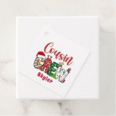 Custom Retro Cousin Crew Christmas Doodle Bedankjes Labels (In situ)