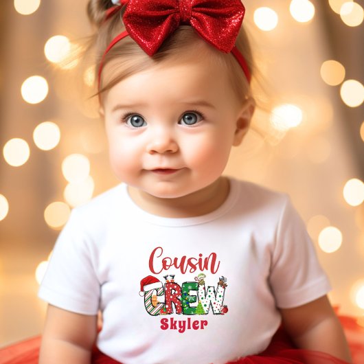 Custom Retro Cousin Crew Kerst T-shirt