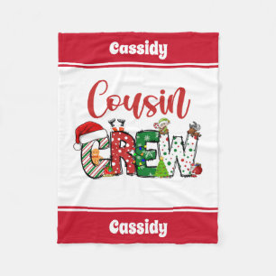 Custom Retro Cousin Crew Kerstmis Fleece Deken