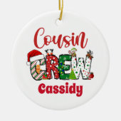 Custom Retro Cousin Crew Kerstmis Keramisch Ornament (Voorkant)