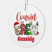 Custom Retro Cousin Crew Kerstmis Keramisch Ornament (Links)