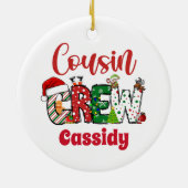 Custom Retro Cousin Crew Kerstmis Keramisch Ornament (Achterkant)