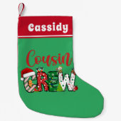 Custom Retro Cousin Crew Kerstmis Kleine Kerstsok (Voorkant)