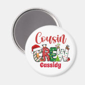Custom Retro Cousin Crew Kerstmis Magneet (Voorkant / Achterkant)
