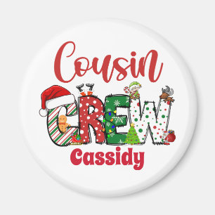 Custom Retro Cousin Crew Kerstmis Magneet