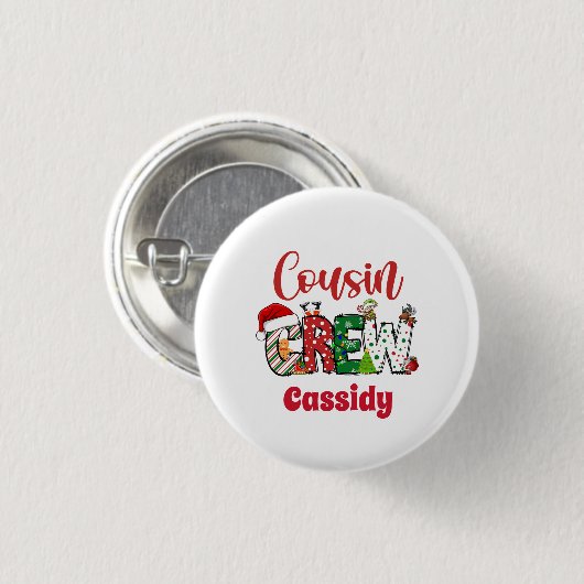 Custom Retro Cousin Crew Kerstmis Ronde Button 3,2 Cm (Voorkant /achterkant)