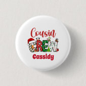Custom Retro Cousin Crew Kerstmis Ronde Button 3,2 Cm (Voorkant)
