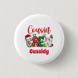 Custom Retro Cousin Crew Kerstmis Ronde Button 3,2 Cm