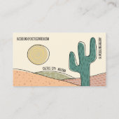 Custom Retro Desert Cactus Interieur Ontwerper Visitekaartje (Achterkant)