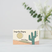 Custom Retro Desert Cactus Interieur Ontwerper Visitekaartje (Staand voorkant)