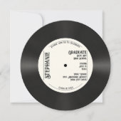 Custom Retro Faux Vinyl Record Music Afstuderen Kaart (Voorkant)